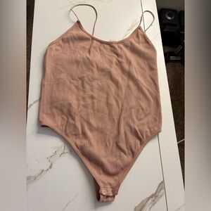 Forever 21 Ribbed Pink Bodysuit